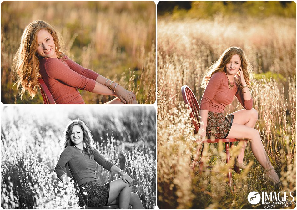 Senior Pictures in a Field at Sunset near Holland MI