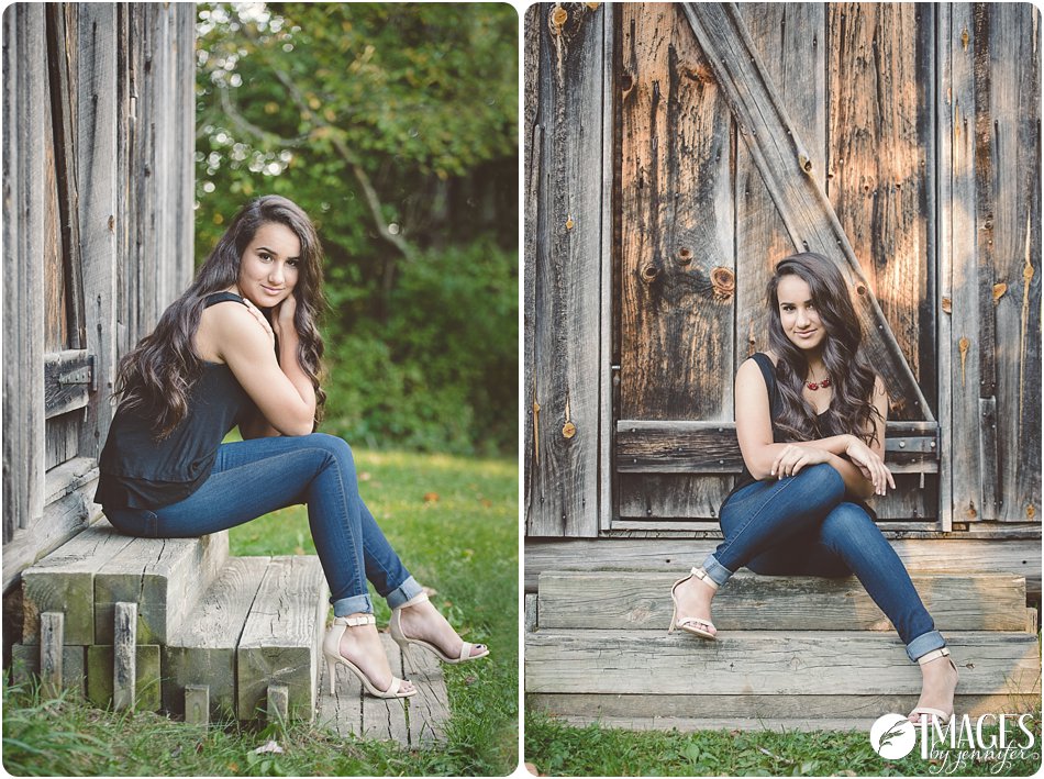 Senior Pictures by a Barn Grand Rapids