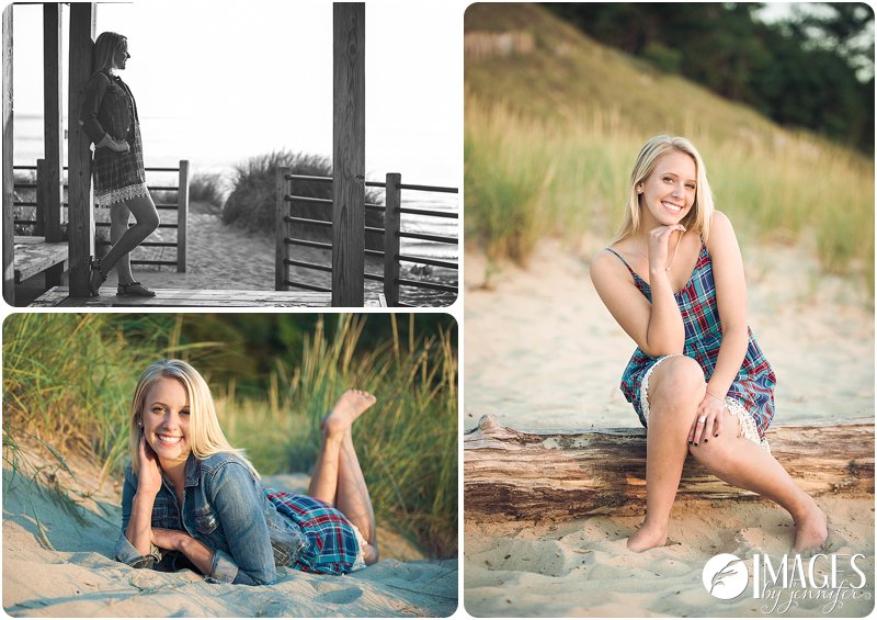 Senior Pictures on the Beach at Lake Michigan